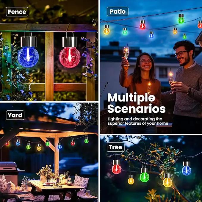 Hanging Solar Lights Outdoor, 4 Pack Moving Led Beads, Solar Powered Waterproof, Multiple Colors by GreenHaven Gardens