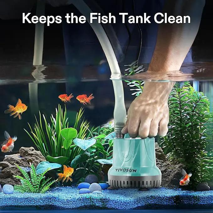 VIVOSUN 260GPH 20W Submersible Water Pump for Fish Tank, Pond, Aquarium, Hydroponic Systems with 6ft Power Cord and 3 Outlet Adapters, Blue by GreenHaven Gardens