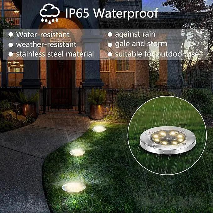 ZGWJ Solar Ground Lights, 4-Pack Waterproof Upgraded Landscape Lights for Outdoor Use, Warm White by GreenHaven Gardens
