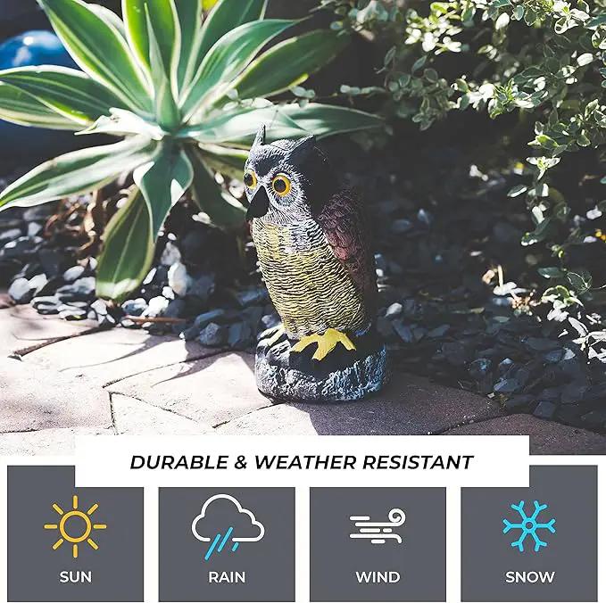 Galashield Owl Decoy to Scare Birds Away | Plastic Owls to Scare Birds Away | Owl Statue for Garden & Outdoors by Galashield [Set of 2] by GreenHaven Gardens