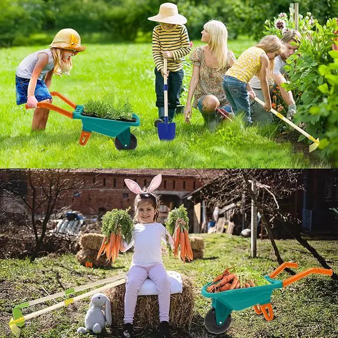 Kids Gardening Tools Outdoor Toys Set Backyard Play with Wheelbarrow Educational STEM Learning Pretend Toys Outdoor Indoor for Toddlers Kids Boys Girls by GreenHaven Gardens