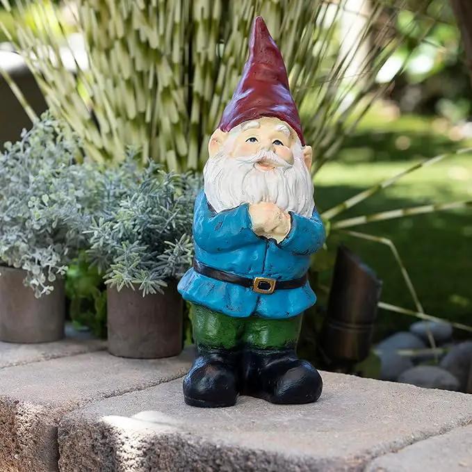 Alpine Corporation 12" Tall Classic Outdoor Garden Gnome Yard Statue Decoration by GreenHaven Gardens