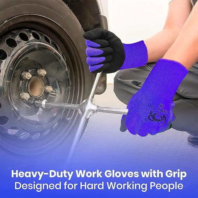 10 OR 20 Pairs Work Gloves–Heavy Duty Rubber Coated Safety Work Gloves–Multipurpose Gloves by GreenHaven Gardens