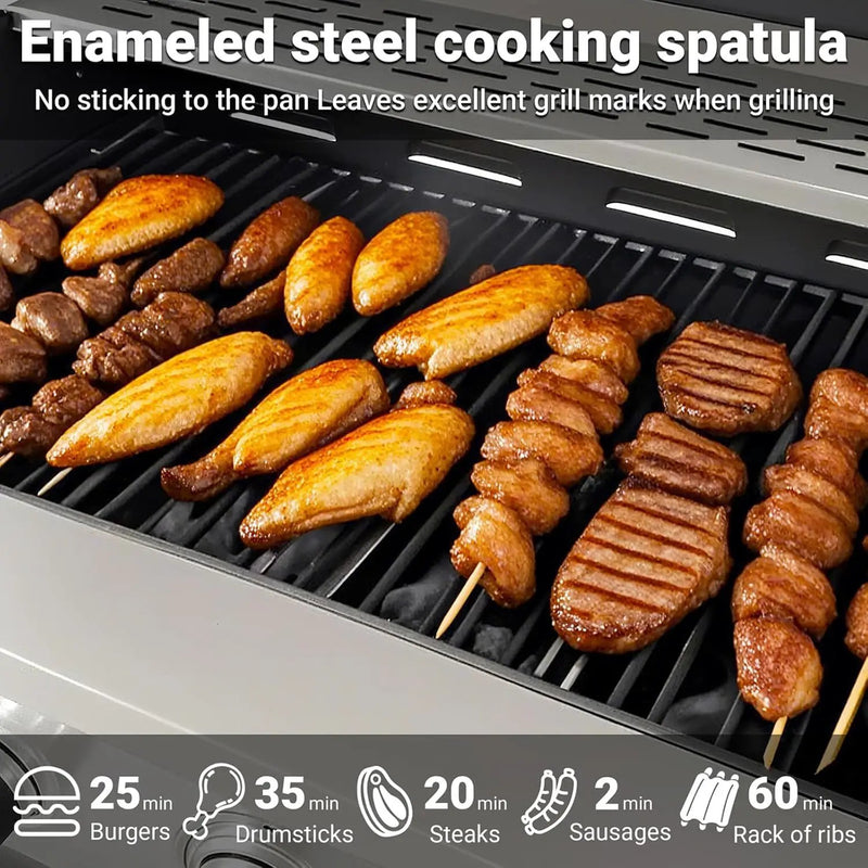 Endark 4-burner propane gas grill | Stainless steel construction | Dual side racks and wheels | Designed for patio, garden, and backyard cooking by GreenHaven Gardens