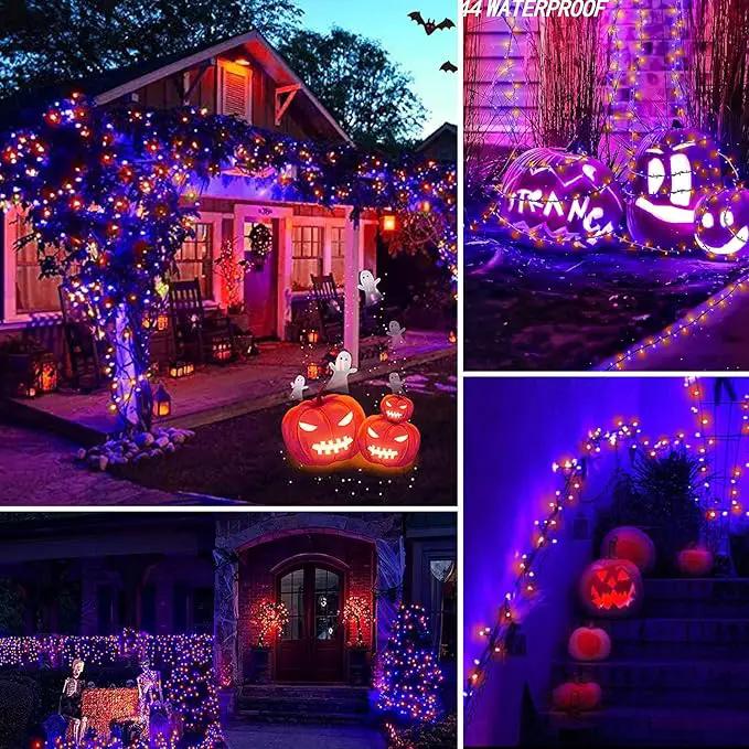 2 Pack 400 LED Solar String Lights, 8 Modes Solar String Lights for Outside, Waterproof and Solar Powered Outdoor String Lights for Holiday Christmas Yard Garden Tree Wedding Party (Orange Purple) by GreenHaven Gardens