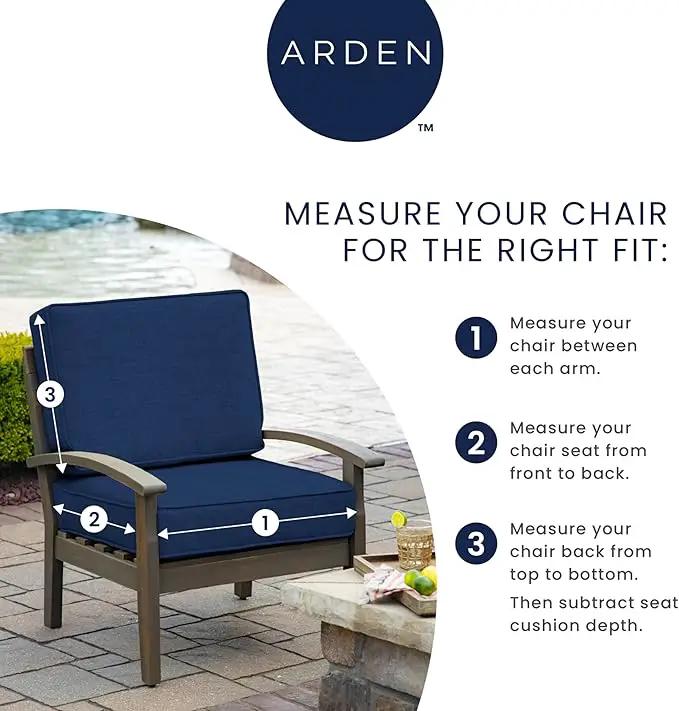 Arden Selections Rocking Chair Cushion, 19 x 18, Rain-Proof, Fade Resistant, Cushions for Rocking and Outdoor Chairs 19 x 18, Stone Grey Leala (Pack of 4) by GreenHaven Gardens