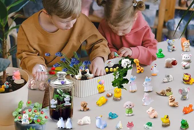 Mini Resin Animals Variety Pack to Hide for Prank Tiny Resin Animals Bulk 100 PCS Figurines for Miniature Fairy Garden Accessories, Cake Topper Decor, Birthday Gift, Party Favors by GreenHaven Gardens