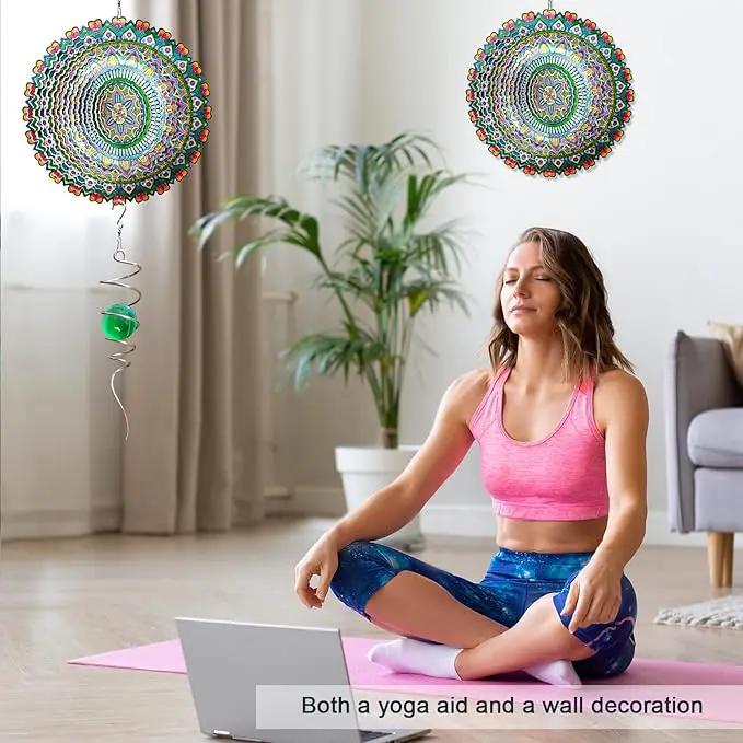 Wind Spinner Rich Love Mandala Wind Spinner Outdoor Hanging Wind Sculptures Kinetic 3D Metal Wind Catcher Yard Art Decoration Garden Decor Gifts for Women/Men/Mother/Father/Daughter/Grandma by GreenHaven Gardens