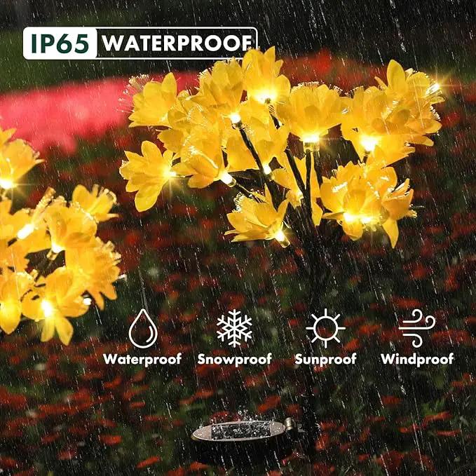 MAGGIFT Solar Lights Outdoor Garden Decorative Flowers, Waterproof Solar Garden Lights with 20 Yellow Lily Flowers,LED Solar Powered Landscape Lights for Yard Garden Patio (Yellow, 4Pack) by GreenHaven Gardens