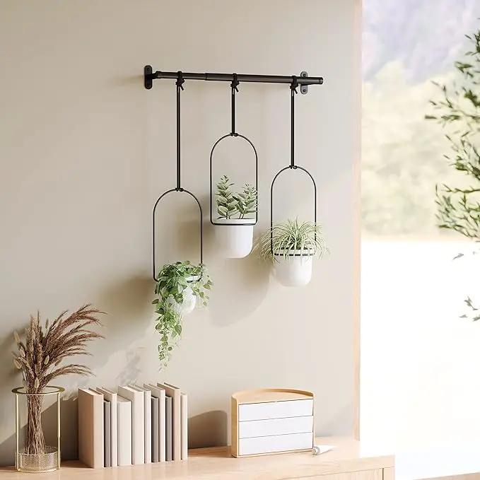 Umbra Triflora Hanging Planter for Window, Indoor Herb Garden, Set of 3, White/Black by GreenHaven Gardens