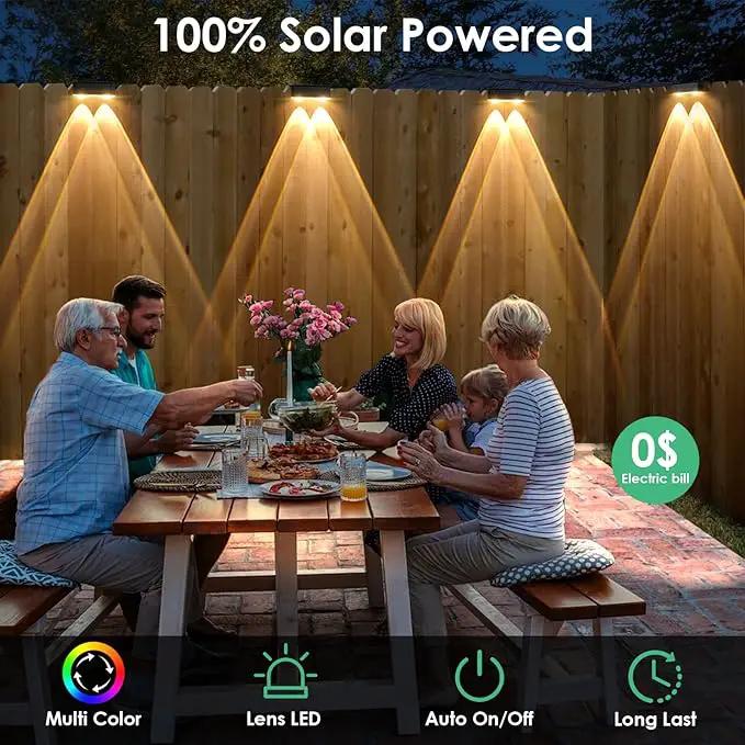 Derynome Solar Fence Outdoor Lights 12 Pack, 3 Color Modes IP45 Waterproof Solar Lights for Outside, Backyard, Railing, Step, Patio & Wall (3000K/4000K/6000K, 12 Pack) by GreenHaven Gardens