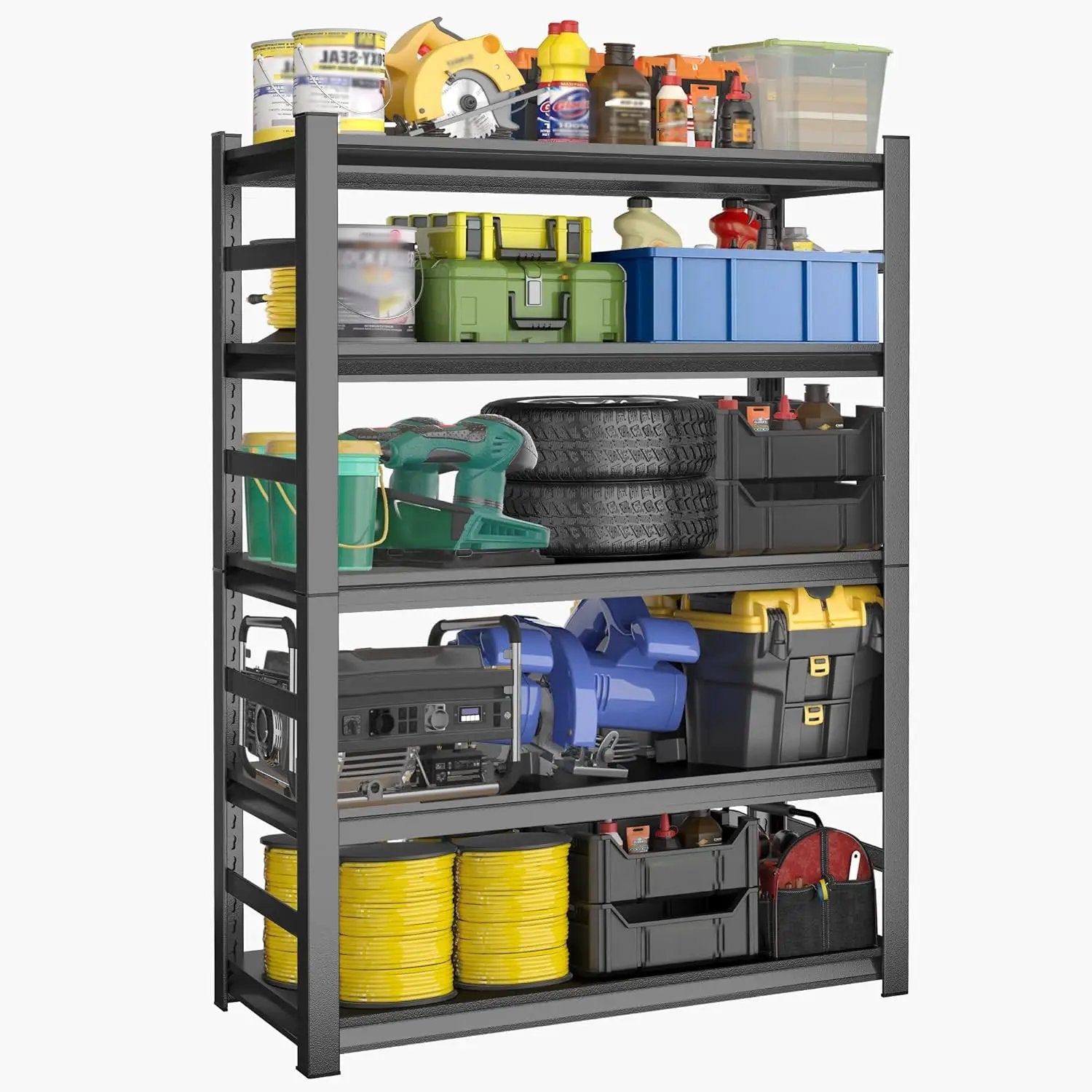 78" H,Metal Garage Shelving Heavy Duty 5-Tier Adjustable Storage Shelves Easy to Assemble, Garage Organization with 4500lbs Capacity,Shelving Racks for Storage,Ideal for Garage,Basement,Warehouse by GreenHaven Gardens