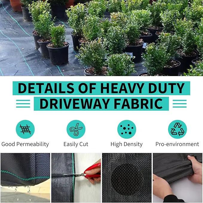 6ftx300ft Heavy Duty Weed Barrier Landscape Fabric – Durable Woven Driveway Garden Cloth for Weed Control, Ground Cover, Landscaping – Long-Lasting Geotextile Fabric – 3.2oz by GreenHaven Gardens