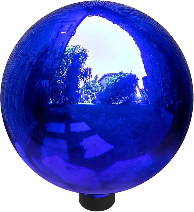 Alpine Corporation 10" Diameter Indoor/Outdoor Glass Gazing Globe Festive Yard Décor, Blue by GreenHaven Gardens