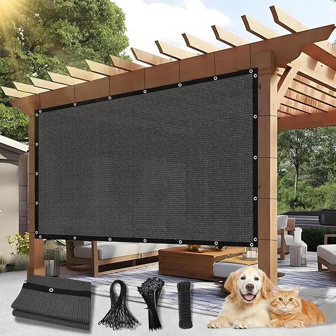 90% Outdoor Sun Shade Cloth, 12'×20' Pergola Shade Cover with Grommets, Privacy Screen Sunshades for Patio Garden Backyard Plant, Dark Grey by GreenHaven Gardens