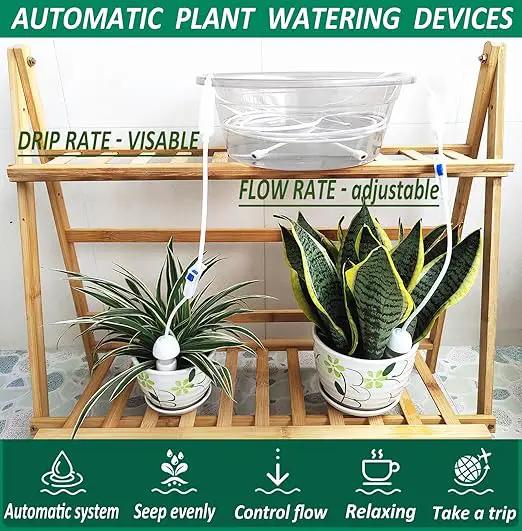 Self Watering Planter Insert, New Plant Watering Devices with Flow Regulator, Upgrade Self Watering Spikes with Controller, Vacation Drip Irrigation System Protect Your Plants (2 PCS) by GreenHaven Gardens