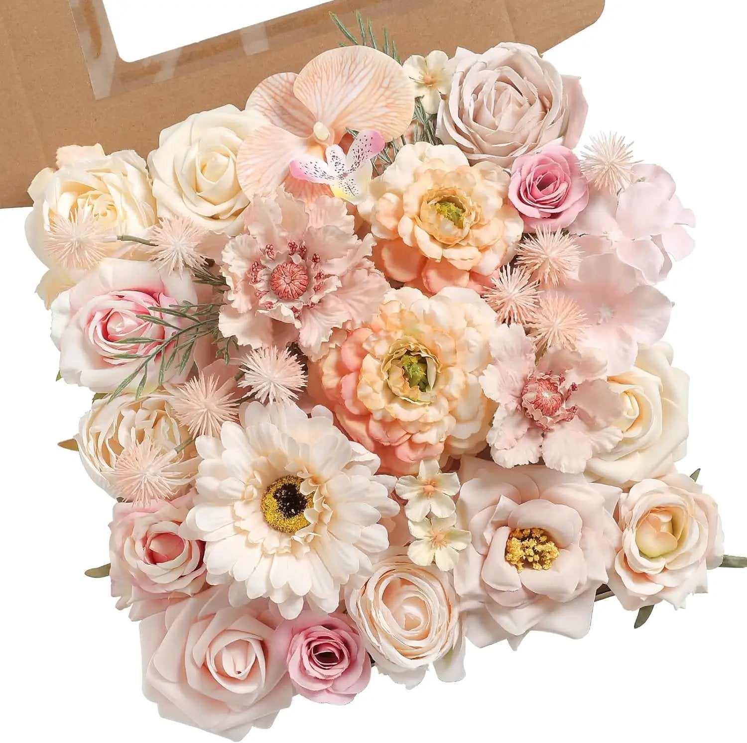 Artificial Flowers Combo for DIY Centerpieces Arrangements Wedding Bouquets Centerpieces Arrangements Party Baby Shower Home Decorations (Nude Champagne) by GreenHaven Gardens