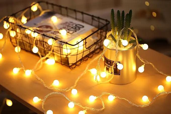 Globe String Lights 49 Feet 100 led,8 Modes Fairy Plug in Indoor String Lights for Bedroom,Classroom,Outdoor, Patio,Garden,Party,Wedding-Warm White by GreenHaven Gardens