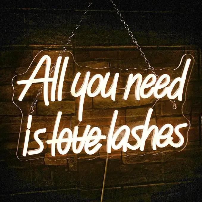 WLHOPE All you need is Lashes Neon Sign, Warm White Led Neon Signs for Wall Decor, USB Lash Neon Signs Letter Neon Lights for Bedroom Bar Party Girls Room Nail Room Salon, Lash Room Decoration by GreenHaven Gardens