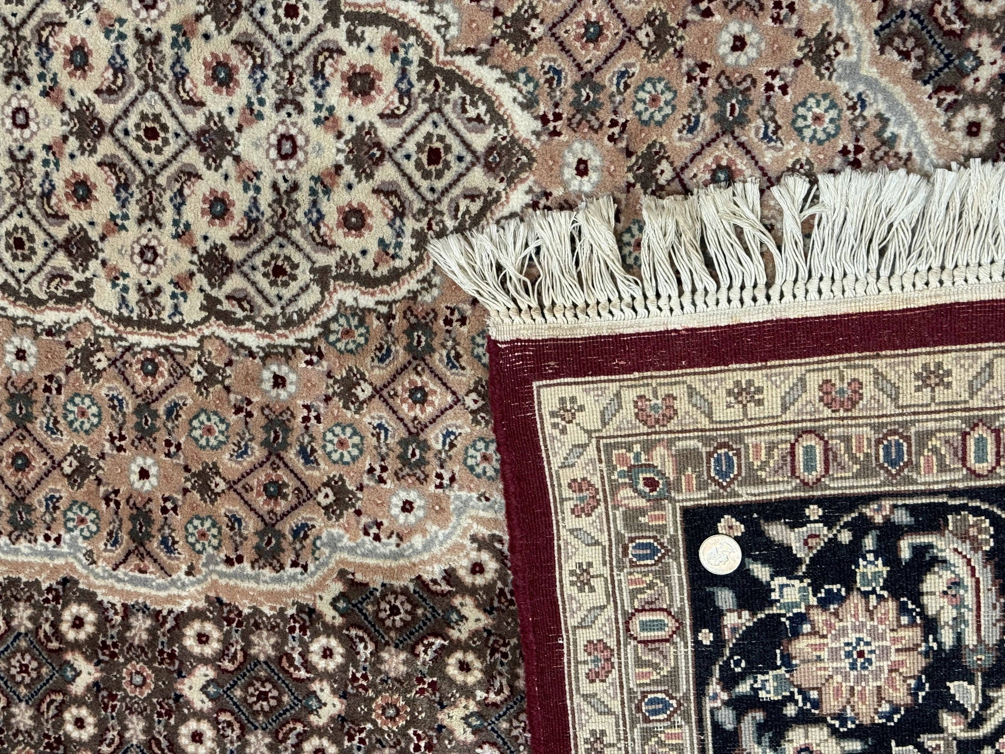 Sino Persian Rug 8x10, Herati, Elegant Oriental Carpet, Dark Maroon by Jewel Rugs