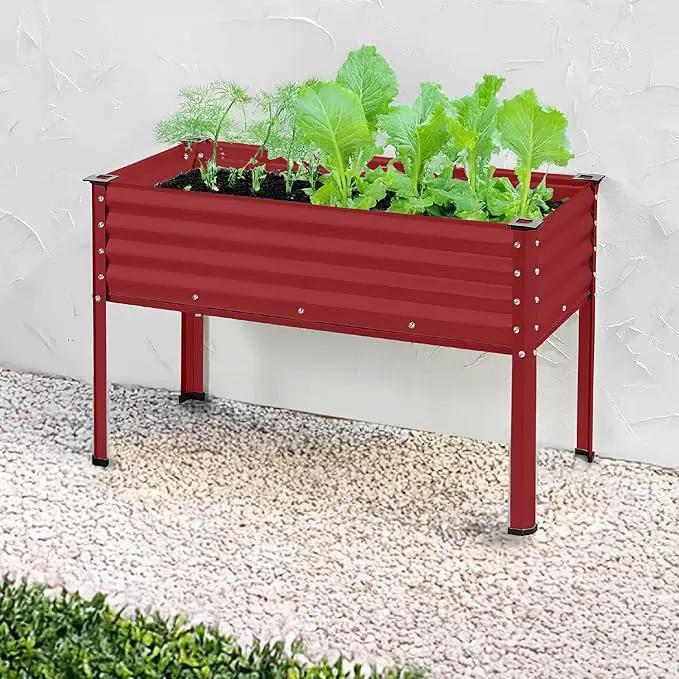 Best Choice Products 48x24x30in Galvanized Raised Garden Bed, Metal Elevated Planter Box, Vegetable Garden for Backyard, Patio, Balcony - Royal Red by GreenHaven Gardens