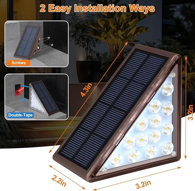 Solar Step Lights for Outside, Waterproof IP67, Outdoor 12 Pack, Solar LED Step Lights for Stair, Deck, Patio, Garden by GreenHaven Gardens