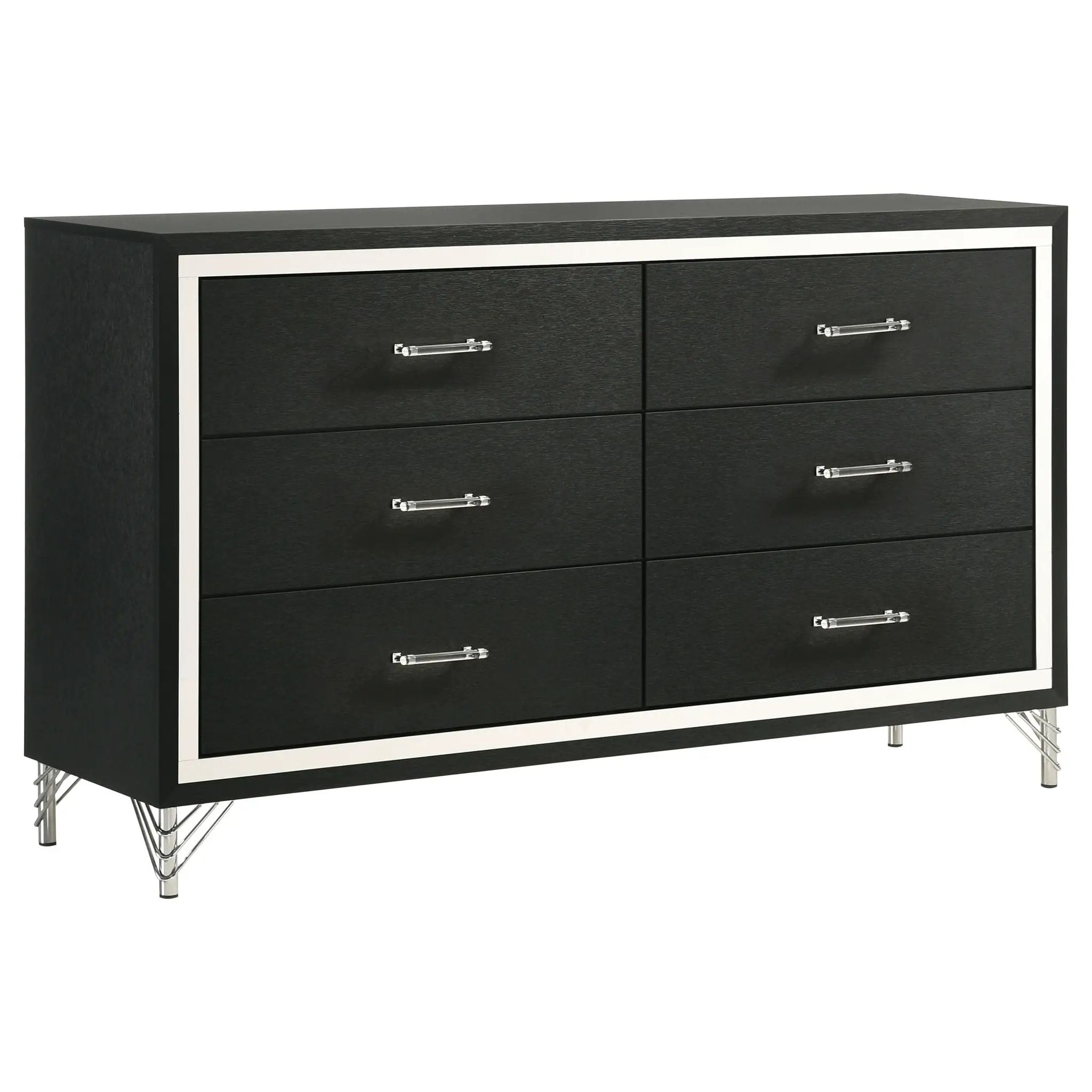Lucia 4-piece Eastern King Bedroom Set Grey and Black by Unique Piece Furniture