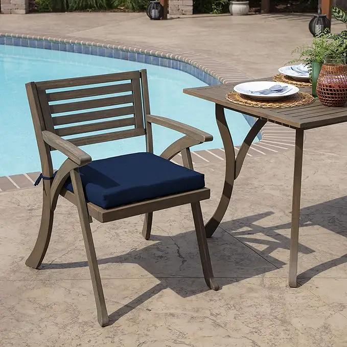 Arden Indoor/Outdoor Seat or Rocking Chair Cushion, 19 x 18, Water Repellent, Rain Proof, Fade Resistant Cushion for Rocking or Dining Chairs Sapphire Blue Leala by GreenHaven Gardens