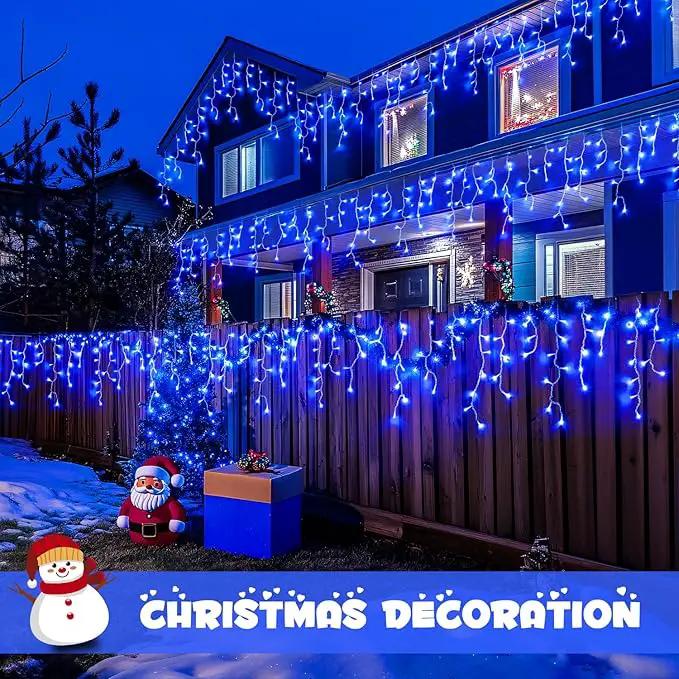 JMEXSUSS 800 LED Blue Icicle Christmas Lights Outdoor, Icicle Lights for Outside with 160 Drops, Blue Christmas String Lights Indoor Outdoor for Party Holiday Christmas Decoration by GreenHaven Gardens