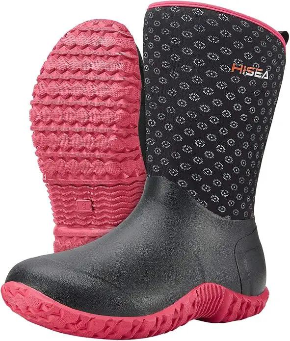 HISEA Women's Rubber Garden Boots Waterproof Insulated Yard Gardening Shoes Mid Height for Mud Working Outdoor by GreenHaven Gardens
