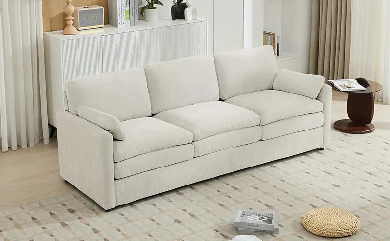 Cozy Upholstered 3-Seater Sofa with Plush Double Cushion and Ergonomic Design by BLAKHOM