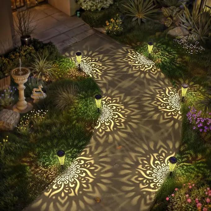 6 Pack Solar Lights Outdoor Garden Decorative with Warm Light Waterproof Pathway Landscape Lights for Path Patio Backyard Walkway Yard Garden Decor (Black, 6Pcs) by GreenHaven Gardens