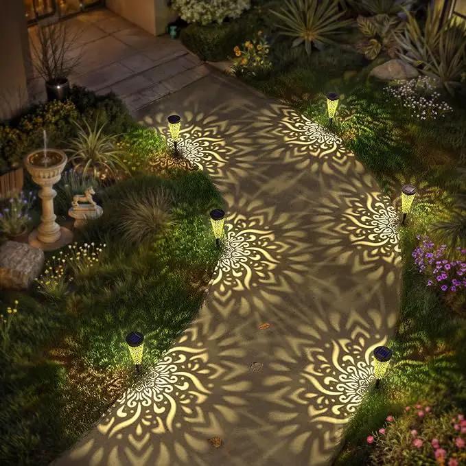 6 Pack Solar Lights Outdoor Garden Decorative with Warm Light Waterproof Pathway Landscape Lights for Path Patio Backyard Walkway Yard Garden Decor (Black, 6Pcs) by GreenHaven Gardens