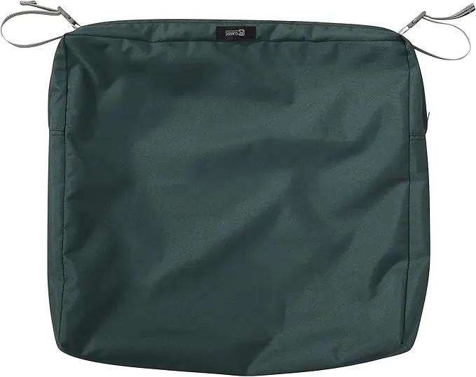 Classic Accessories Ravenna Water-Resistant 21 x 21 x 3 Inch Patio Seat Cushion, Mallard Green by GreenHaven Gardens