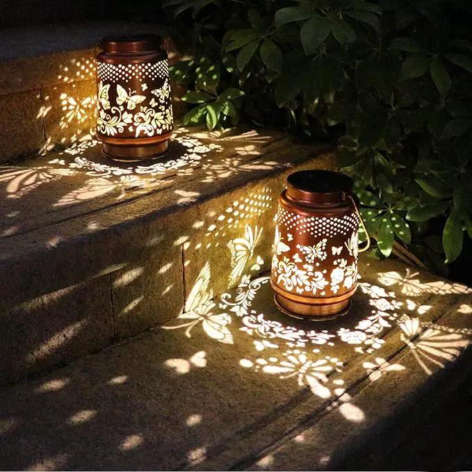 Solar Lanterns Outdoor Waterproof Butterfly Garden Decor Birthday Gifts for Women Mom Grandma, Hanging Solar Lights Metal Lantern Decoration Outside for Yard, Patio, Backyard, Porch by GreenHaven Gardens