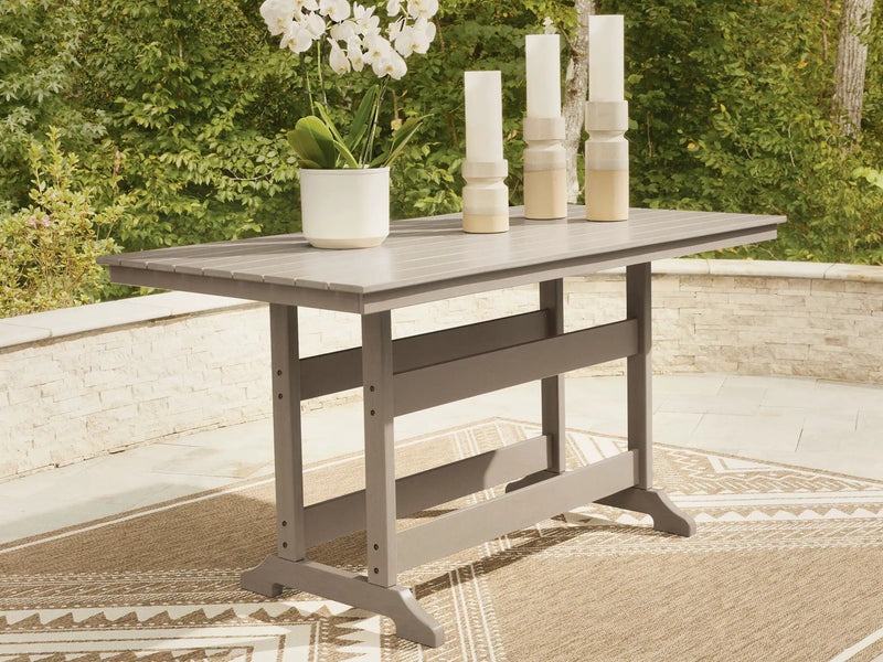 Seacliff Beach - Rectangular Counter Height Dining Table With Umbrella Option - Medium Brown by Unique Piece Furniture