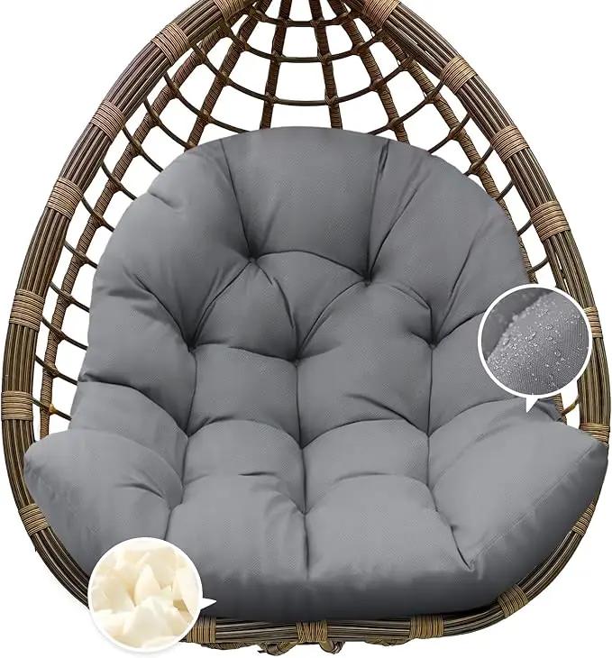 Egg Chair Cushion Replacement, Waterproof Outdoor Hanging Egg Swing Chair Cushions Pads, U-Shaped Thickened Cushions for Hanging Eggs Chair with Ties, 47x33x7 Inches (Grey) by GreenHaven Gardens