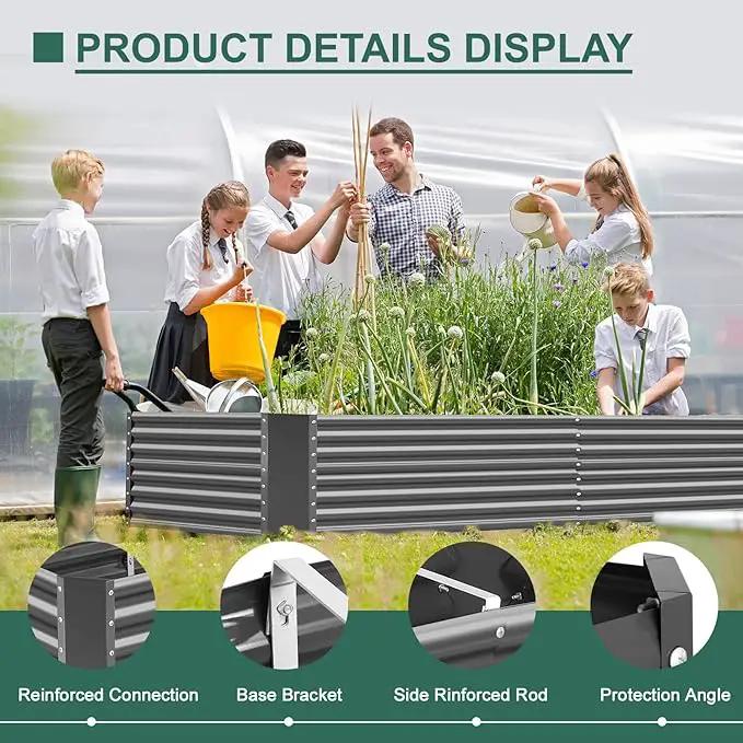 Land Guard 6×3×2 ft Galvanized Raised Garden Bed Kit, Galvanized Planter Raised Garden Boxes Outdoor, Large Metal Raised Garden Beds for Vegetables(Grey)… by GreenHaven Gardens
