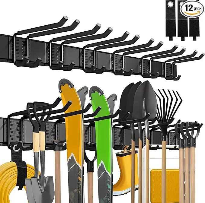 Garage Wall Organizer,12Pack Carries 600 lbs,Garden Tool Organizer 49.5in With Large Storage Space,Easy Assembly, Sturdy Design,for Efficient Tool Storage Garage Organization by GreenHaven Gardens