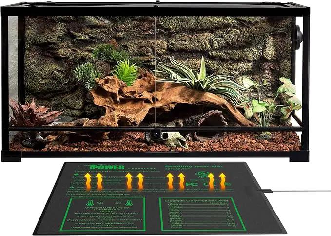iPower 20” x 20.75” Seeding Heat Mat Upgraded Carbon Film Indoor Warm Hydroponic Plant Germination Starting Pad Durable Waterproof, 20" x 20.75", Black by GreenHaven Gardens