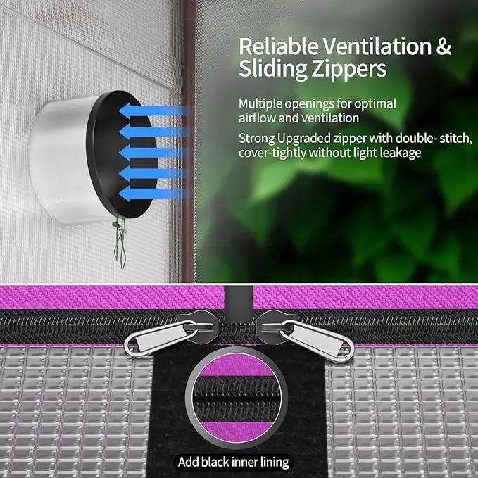 ATOUR 2x2 Grow Tent, 24"x24"x48''High Reflective Mylar 1680D Hydroponic Grow Tents, Waterproof Grow Tent with Double Cleart Observation Door and Floor Tray, for Indoor Plant Growing by GreenHaven Gardens