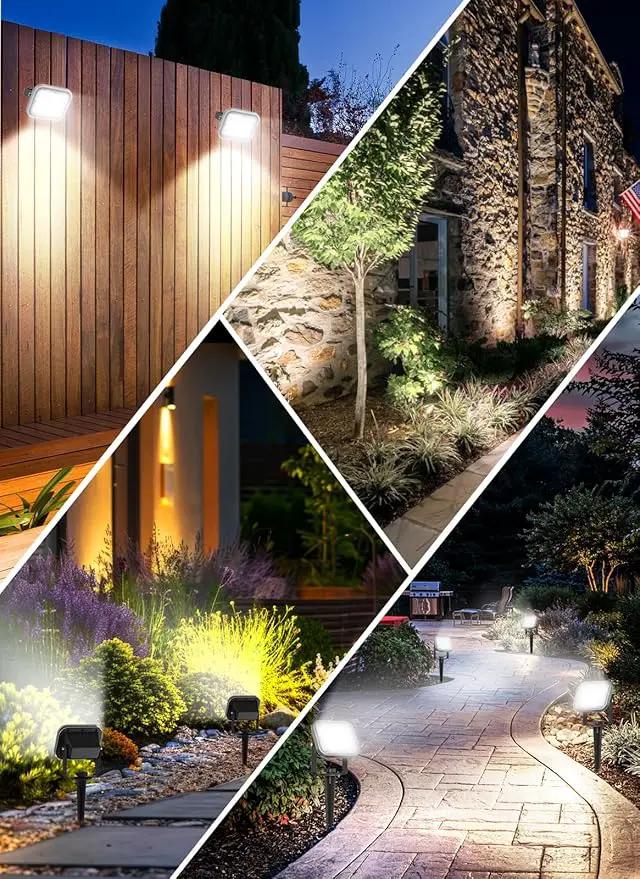Solar Spot Lights Outdoor 2Pack 6000K Cool White Solar Landscape Spotlights IP65 Waterproof Auto On/Off Ground or Wall Mount for Garden Yard Walkway Porch Driveway Pool by GreenHaven Gardens