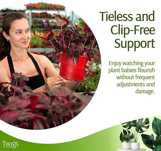 Twigs - Plant Support Stakes for Indoor, Outdoor & Climbing Plants, Gardening Supplies, Garden Accessories, Trellis & Ring Alternative, Made in USA - Begonia (Red), 10 Pack, 12" L, Mini Twigs by GreenHaven Gardens