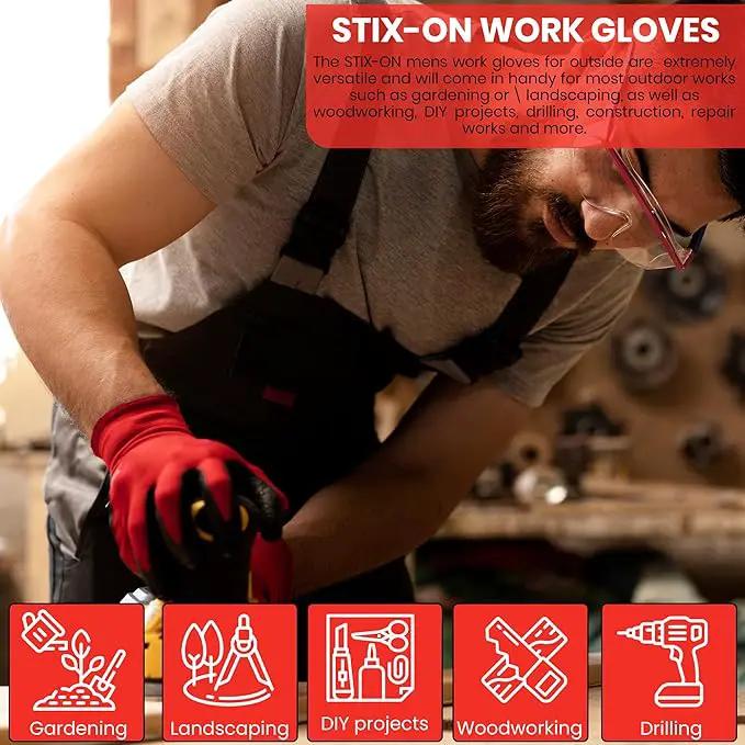 10 OR 20 Pairs Work Gloves–Heavy Duty Rubber Coated Safety Work Gloves–Multipurpose Gloves by GreenHaven Gardens