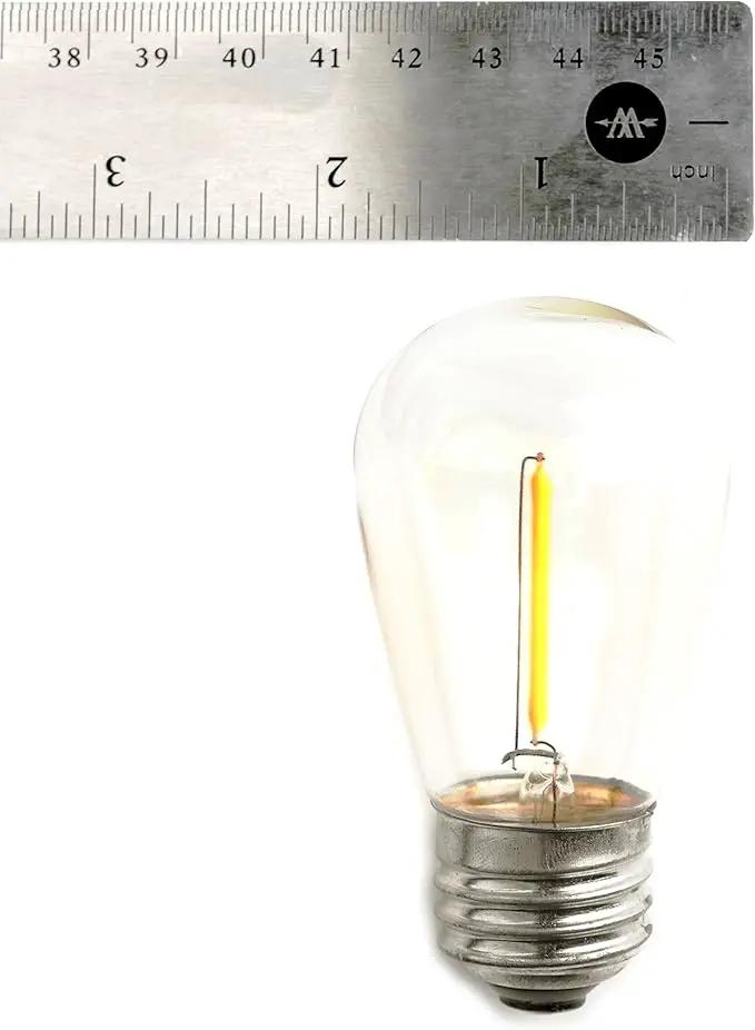 Hometown Evolution, Inc. 100' E26 Commercial LED Outdoor String Lights (100 Foot 50 Socket, S14 LED Filament 1 Watt Light Bulbs) by GreenHaven Gardens