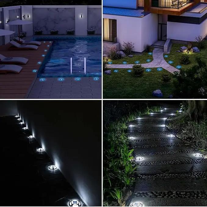Solar Driveway Lights Outdoor - Solar Deck Lights 4PCS LED Decks Dock Marine Waterproof Driveways Marker lamp for Driveway Sidewalk Garden(Cool White/Warm White) by GreenHaven Gardens