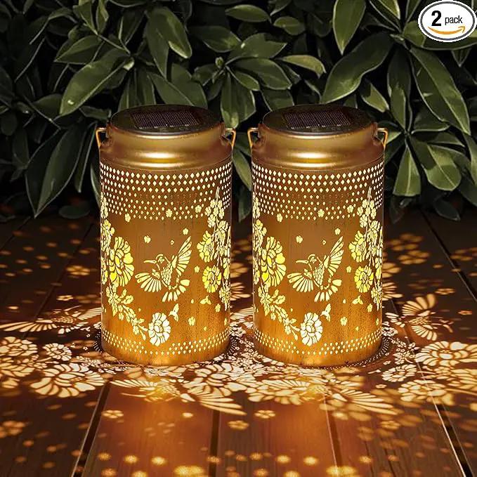2 Pack Hummingbird Solar Lanterns Outdoor Waterproof, Metal Hanging Lights Decorations for Garden Yard Lawn Patio, Hummingbird Gifts for Women Mom Grandma Sister for Mother'Day Christmas by GreenHaven Gardens