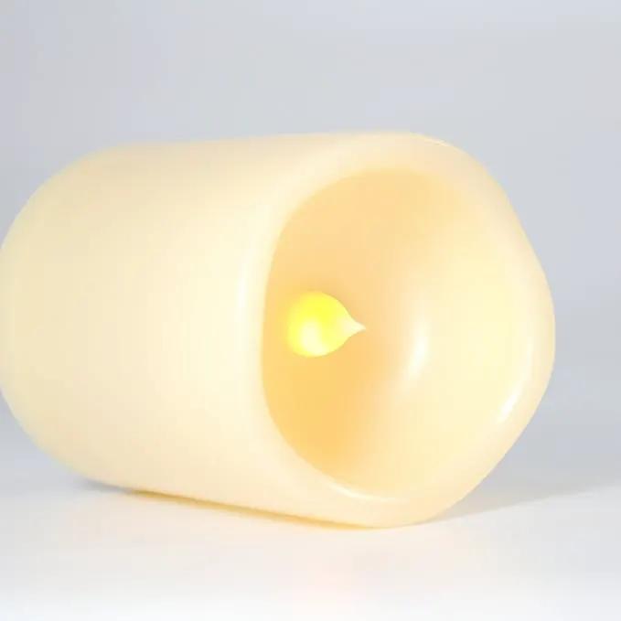 CANDLE CHOICE 3 Waterproof Outdoor Battery Operated Flameless LED Pillar Candle with Timer Flickering Plastic Resin Electric Decorative Light for Lantern Patio Garden Home Decor Party Wedding by GreenHaven Gardens