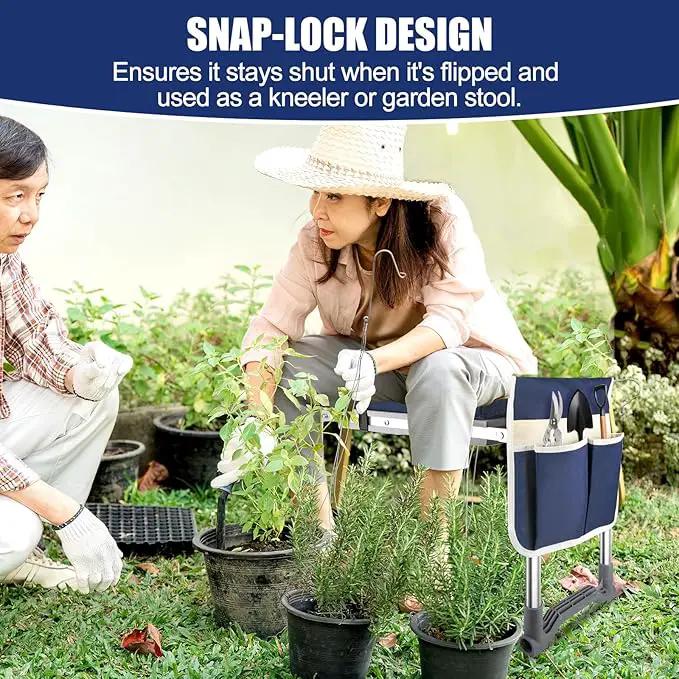 Garden Kneeler and Seat, Wider & Thicker Kneeling Pad Heavy Duty Foldable Garden Stool with Large Gardening Tool Pouch and Bag, Portable Garden Bench- Gardening Gifts for Women, Men, Seniors, Mom& Dad by GreenHaven Gardens
