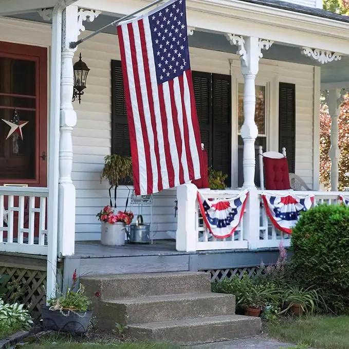Homissor American Flag 5x8 Heavy Duty Outdoor US Flags for Outside Embroidered Stars USA Sewn Stripes Thick Nylon 2 Brass Grommets by GreenHaven Gardens